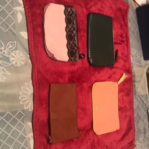 Make up bags and pleather eyeglass case
